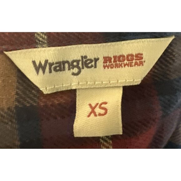 NWT Wrangler Riggs Workwear Womens XS Plaid Long Sleeve Fleece Button Up Shirt - Picture 3 of 6